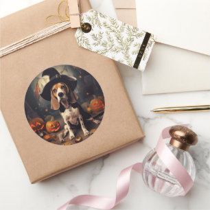 Beagle pompoenen Halloween eng Ronde Sticker