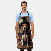 Beagle pompoenen Halloween eng Schort (Gedragen)