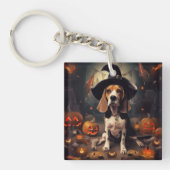 Beagle pompoenen Halloween eng Sleutelhanger (Voorkant)