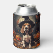 Beagle Pompoenen Halloween Griezelen Blikjeskoeler (Blikje Voorkant)