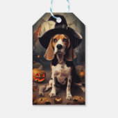 Beagle Pompoenen Halloween Griezelen Cadeaulabel (Achterkant)