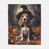Beagle Pompoenen Halloween Griezelen Fleece Deken (Voorkant)