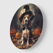 Beagle Pompoenen Halloween Griezelen Grote Klok (Hoek)