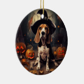 Beagle Pompoenen Halloween Griezelen Keramisch Ornament (Rechts)