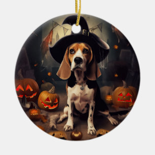 Beagle Pompoenen Halloween Griezelen Keramisch Ornament