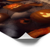Beagle Pompoenen Halloween Griezelen Perfect Poster (Hoek)