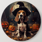 Beagle Pompoenen Halloween Griezelen Ronde Button 6,0 Cm (Voorkant)