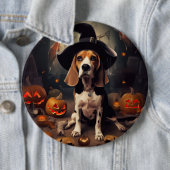 Beagle Pompoenen Halloween Griezelen Ronde Button 6,0 Cm (In situ)