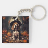 Beagle Pompoenen Halloween Griezelen Sleutelhanger (Achterkant)