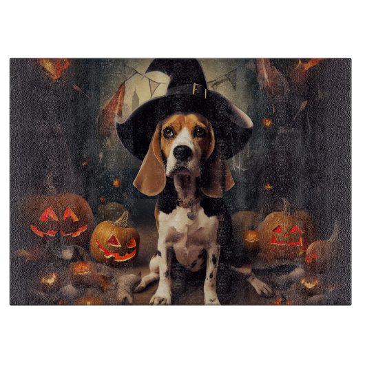 Beagle Pompoenen Halloween Griezelen Snijplank (Voorkant)