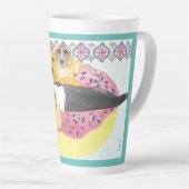 Beagle Pool Party Latte Mok (Rechterhoek)