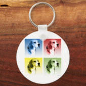 Beagle Pop Art Sleutelhanger (Voorkant)