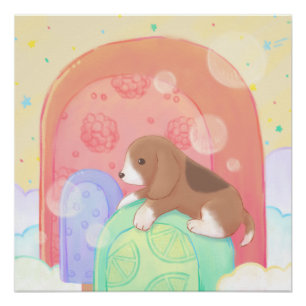 Beagle & Popsicles Perfect Poster