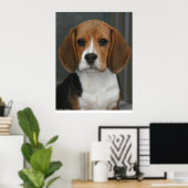 Beagle Portrait Poster (Thuiskantoor)