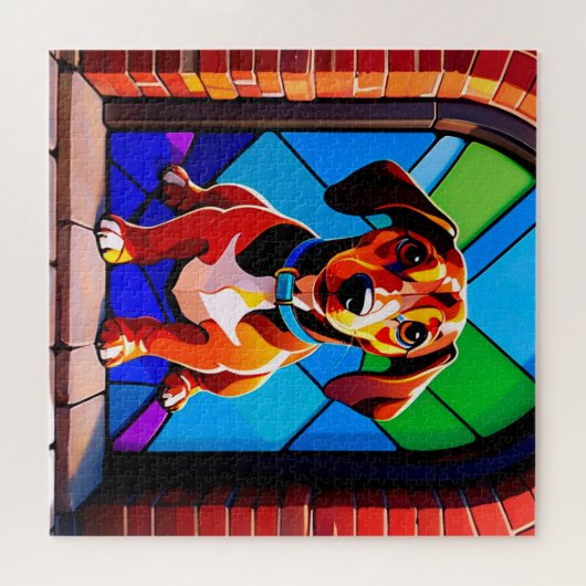 Beagle Portrait Standing Legpuzzel (Horizontaal)