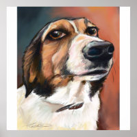 Beagle Portrait | Tekening van gekleurd potlood