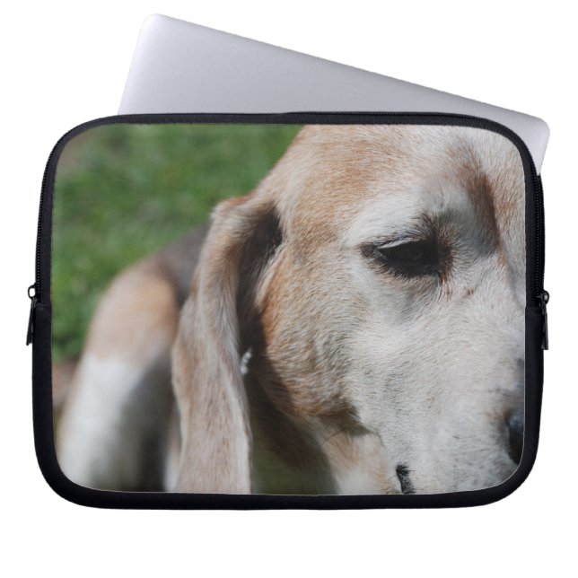 beagle portret laptop sleeve (Voorkant)