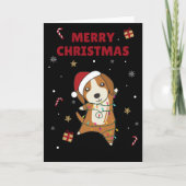 Beagle Prettig Kerstfeest Winter Dieren Hond Kaart (Voorkant)