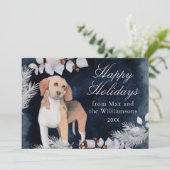 Beagle Prettige feestdagen Aangepaste Waterverf Feestdagenkaart (Staand voorkant)