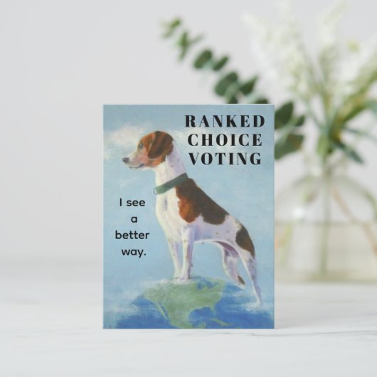 Beagle promoot stemmen op basis van rankings feestdagenkaart (Staand voorkant)