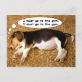 Beagle Pup Dreaming of Getting Fit Briefkaart (Voorkant)