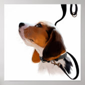 Beagle pupil op een as poster (Voorkant)
