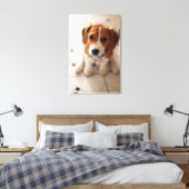 Beagle Puppy 2 Canvas Afdruk (Insitu (Slaapkamer))