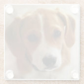 Beagle Puppy 2 Glazen Onderzetter (Achterkant)