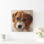 Beagle Puppy 2 Vierkante Klok (Huis)