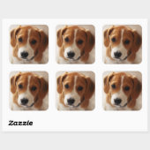 Beagle Puppy 2 Vierkante Sticker (Vel)