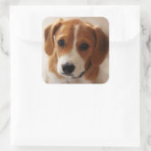 Beagle Puppy 2 Vierkante Sticker (Tas)