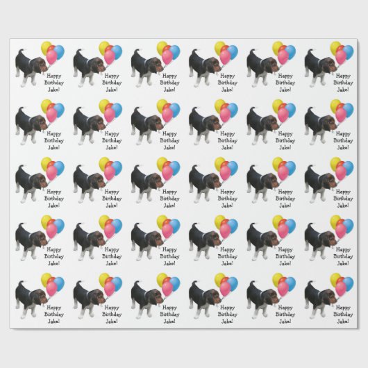 Beagle Puppy Aangepaste Naam Verpakking Papier (Vlak)
