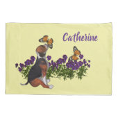 Beagle Puppy and Butterflies, speciaal voor dieren Kussensloop (Achterkant)