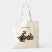 Beagle Puppy and Butterflies, speciaal voor dieren Tote Bag (Achterkant)