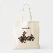 Beagle Puppy and Butterflies, speciaal voor dieren Tote Bag (Voorkant)