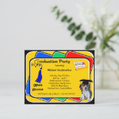 Beagle Puppy Blue Afstuderen Growler Party nodigt  Kaart (Staand voorkant)