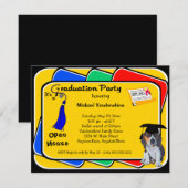 Beagle Puppy Blue Afstuderen Growler Party nodigt  Kaart (Voorkant / Achterkant)