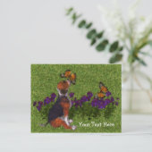 Beagle Puppy Butterflies  Briefkaart (Staand voorkant)