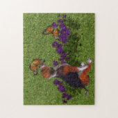 Beagle Puppy Butterflies Dog Art Foto's schilderen Legpuzzel (Verticaal)