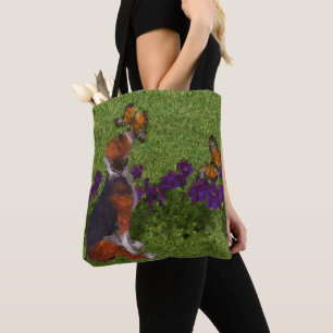 Beagle Puppy Butterflies Dog Art Foto's schilderen Tote Bag