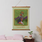 Beagle Puppy Butterflies Dog Art gepersonaliseerd Hangend Wandkleed (Slaapkamer)