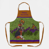 Beagle Puppy Butterflies Dog Art gepersonaliseerd Schort (Voorkant)