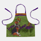 Beagle Puppy Butterflies Dog Art gepersonaliseerd Schort (Voorkant)