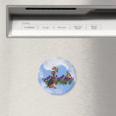 Beagle Puppy Butterflies Flowers Animal Magnet (Insitu (Vaatwasser))