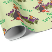 Beagle Puppy Butterflies Flowers gepersonaliseerd Cadeaupapier (Rol Hoek)