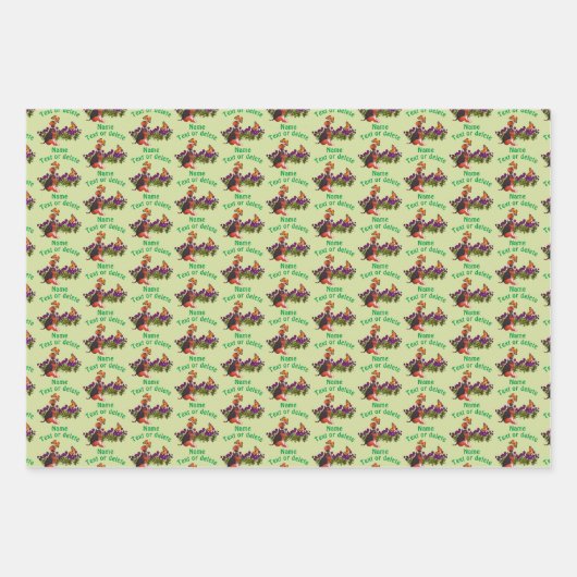 Beagle Puppy Butterflies Flowers gepersonaliseerd Inpakpapier Vel (Voorkant 3)