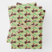 Beagle Puppy Butterflies Flowers gepersonaliseerd Inpakpapier Vel (In situ)