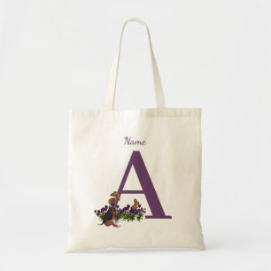 Beagle Puppy Butterflies Monogram Initiaal een naa Tote Bag