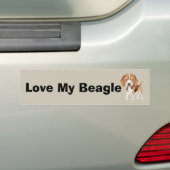 Beagle Puppy Cartoon Bumpersticker (Op auto)