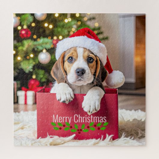 Beagle Puppy Christmas Design, Legpuzzel (Verticaal)